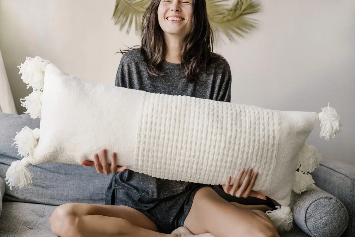 Braided Pom Pom Lumbar Pillow - Image 6