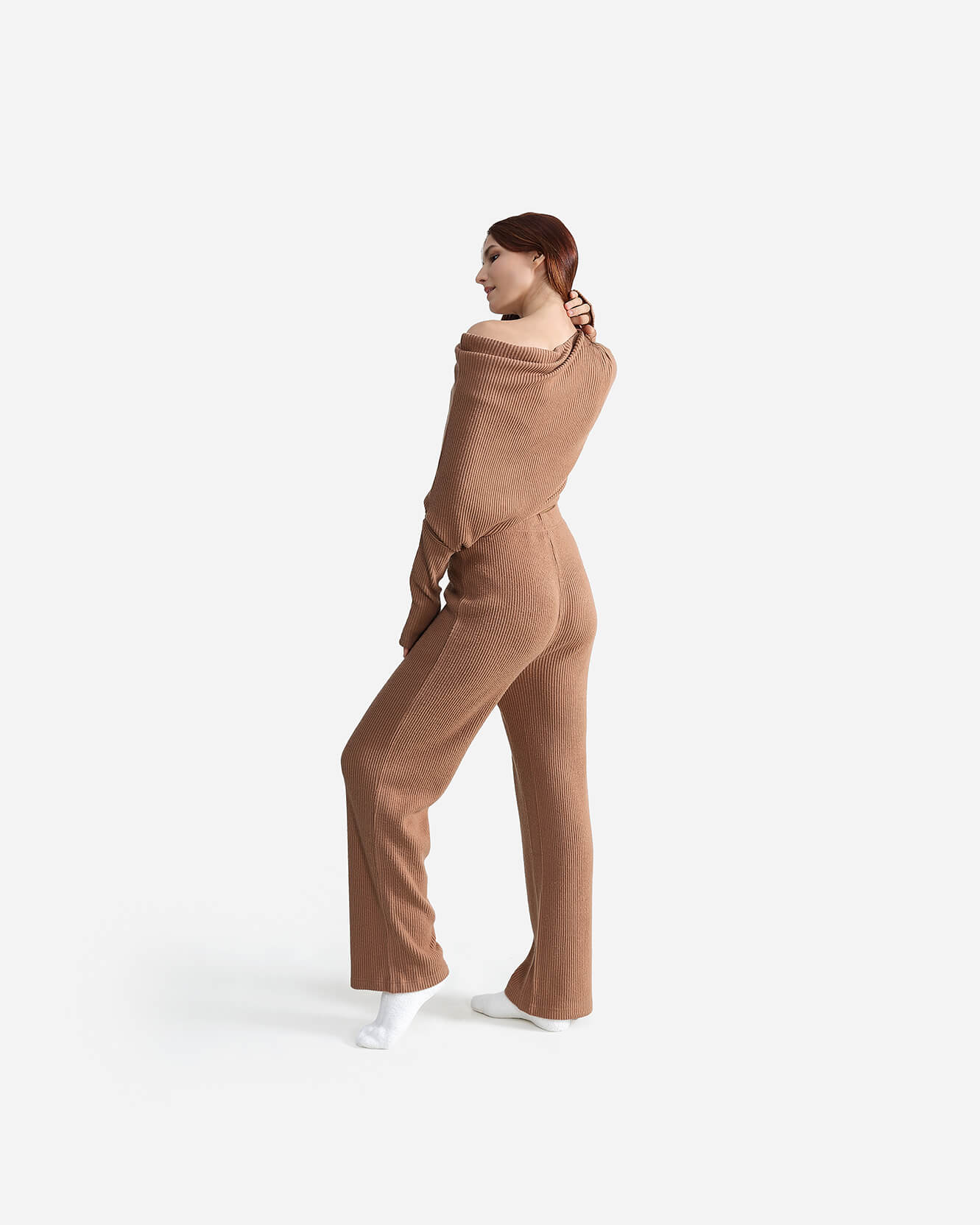 Cloud Knit Asymmetrical Long Sleeve Top - Image 5