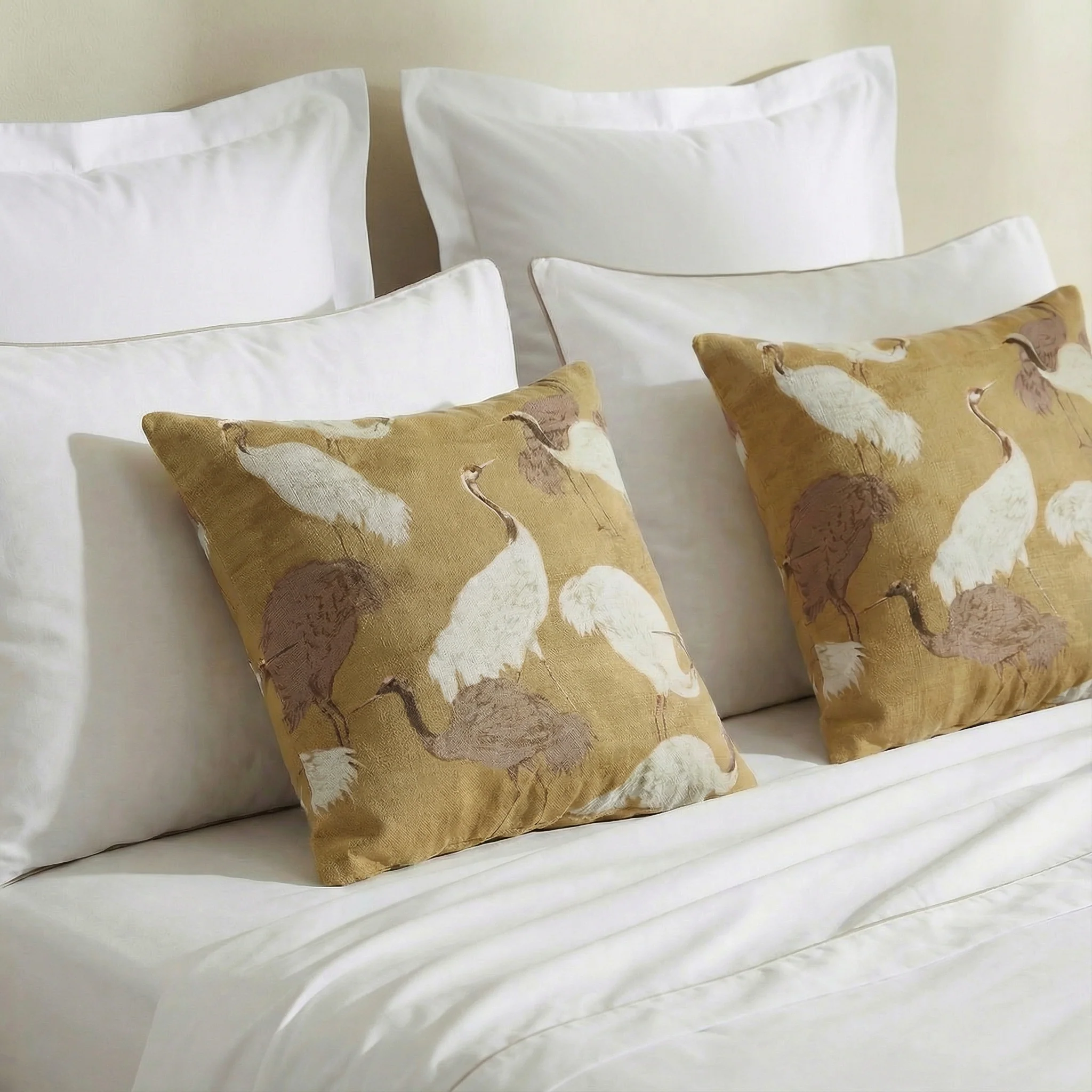 Golden Crane Throw Pillow - Image 2