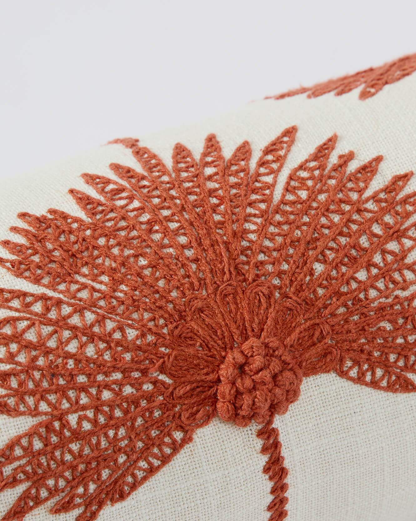 Palm Leaf Embroidered Bolster Pillow - Image 8
