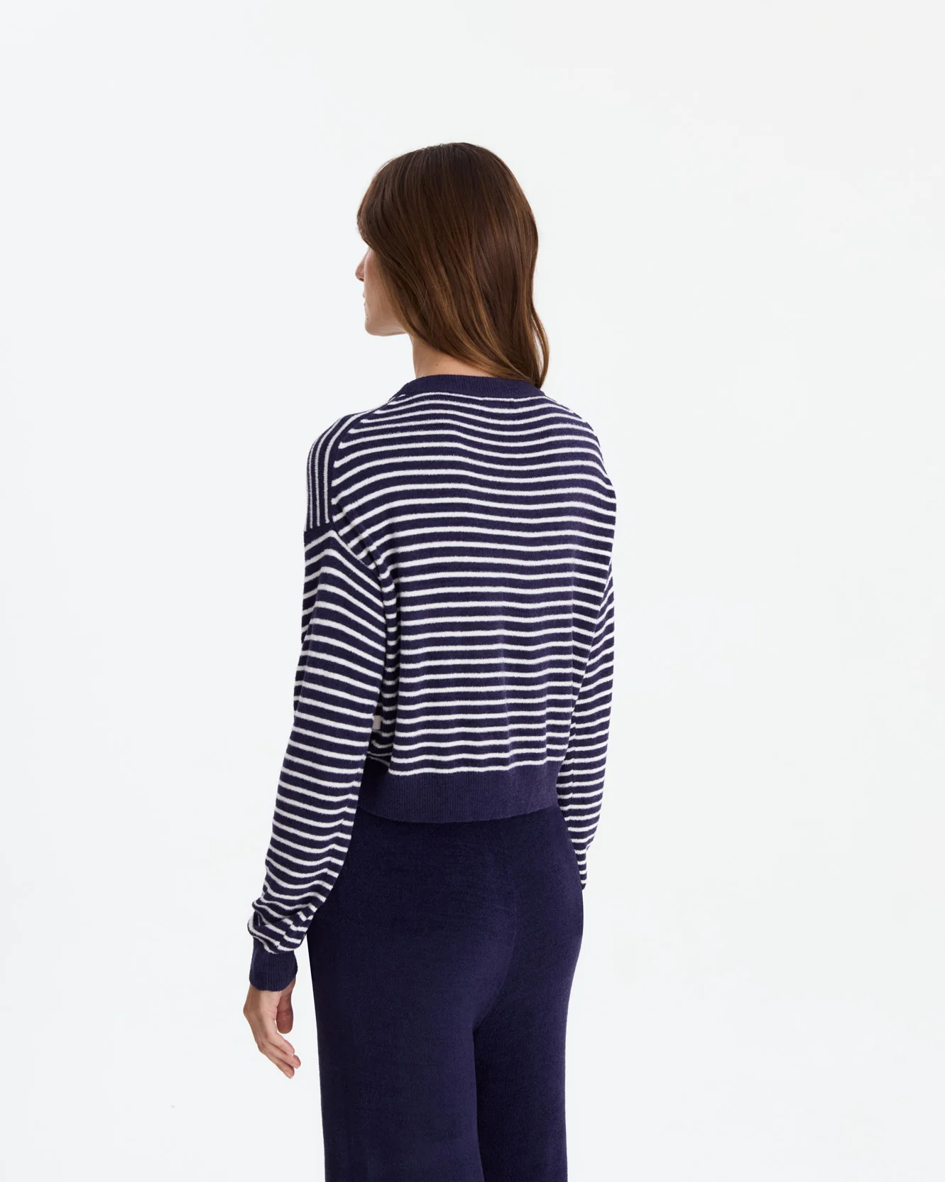 Striped Cloud Cool Light Cropped Sweater - Image 6