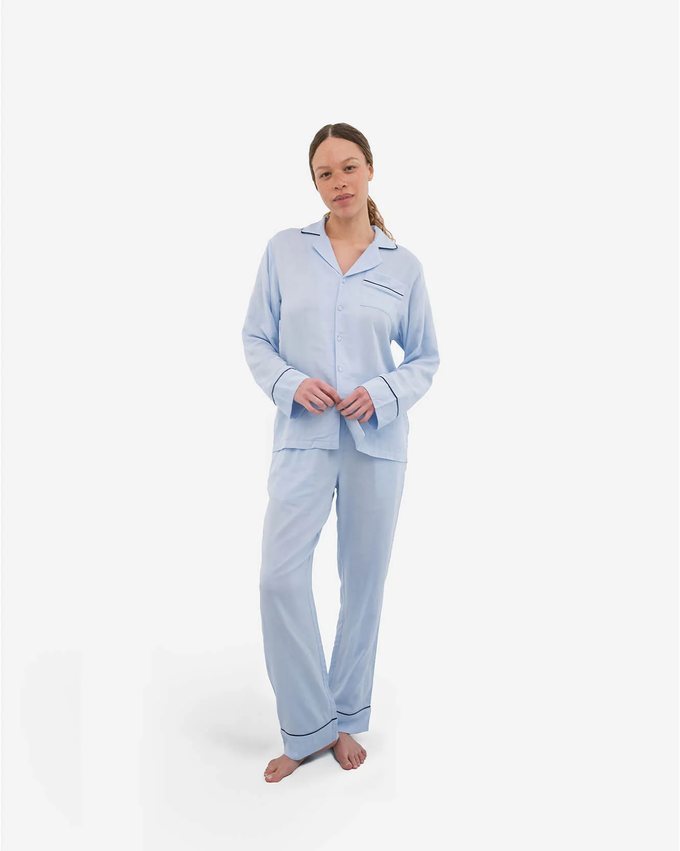 Woven Cotton Long Pajama Set - Image 13