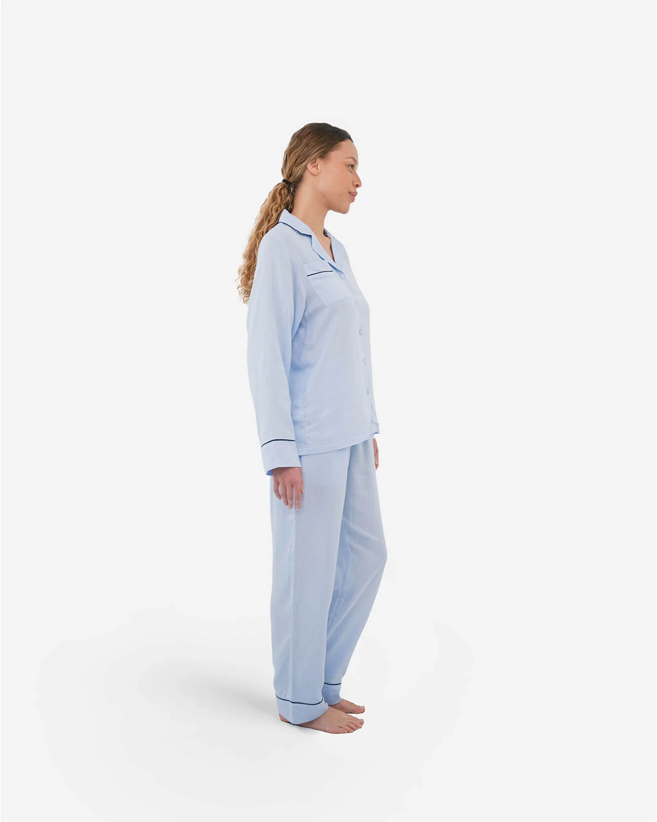 Woven Cotton Long Pajama Set - Image 16