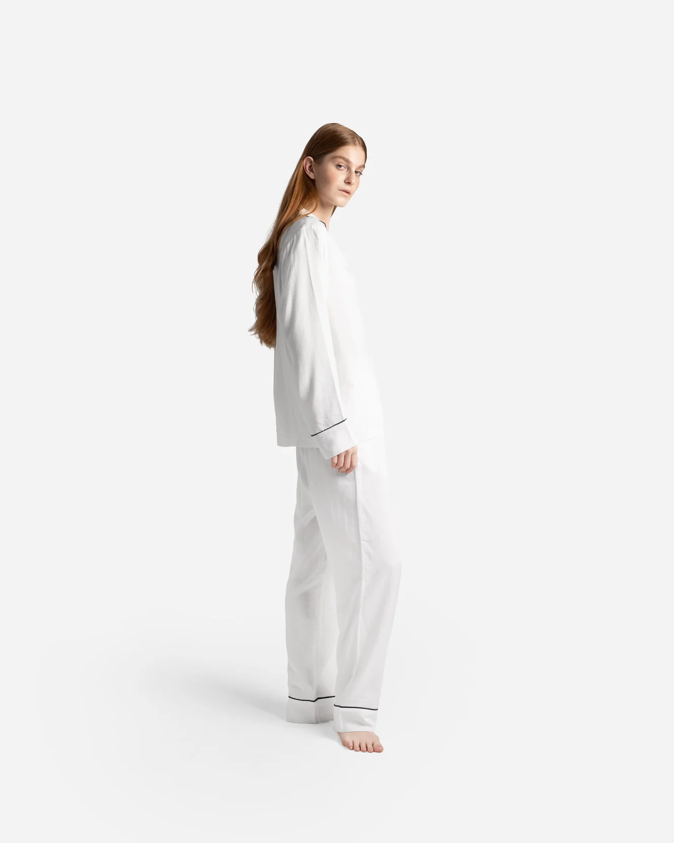 Woven Cotton Long Pajama Set - Image 4